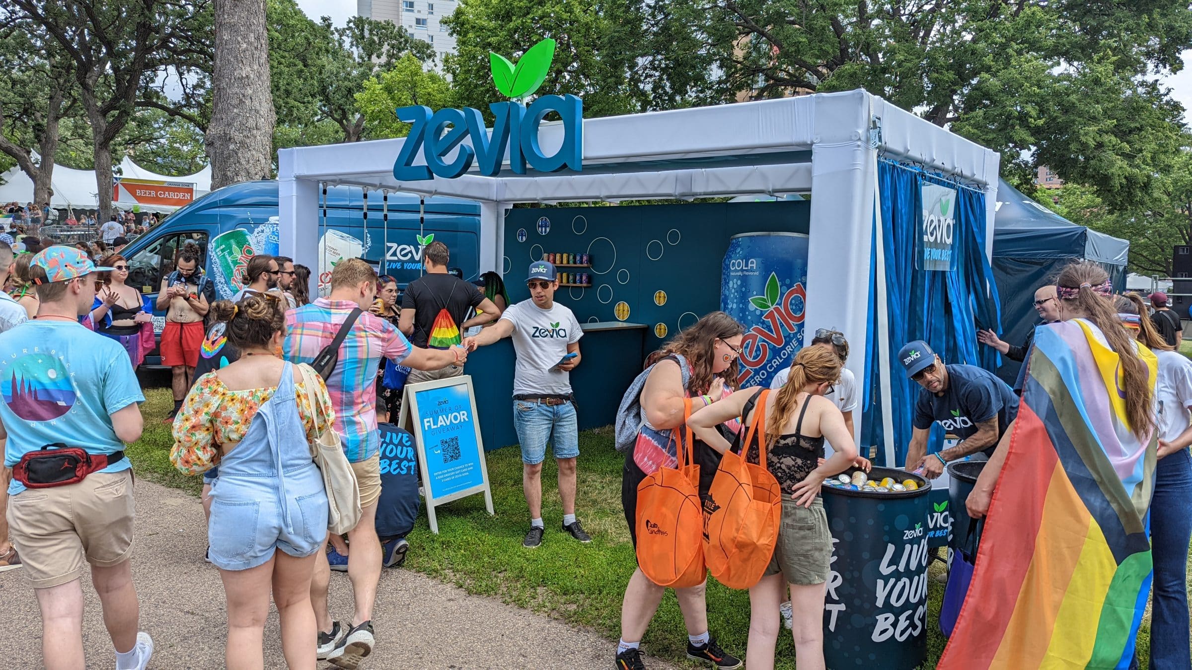 Experiential Sponsorship Activation for Zevia Beverage at Lgbtqia+ Pride Event